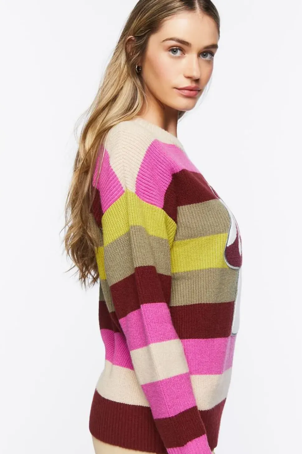 Mushroom Graphic Striped Sweater
