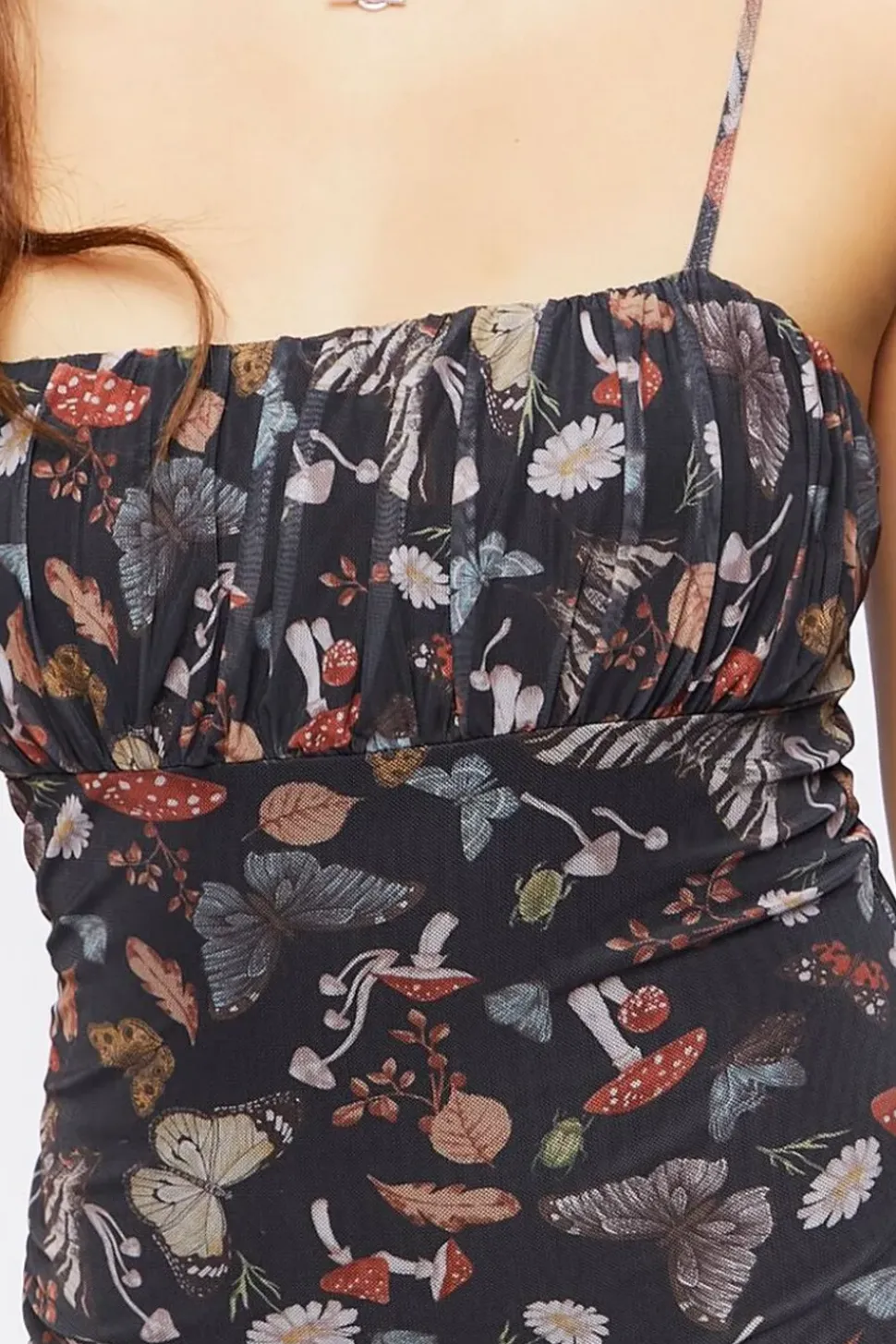 Mushroom Print Cami Mini Dress