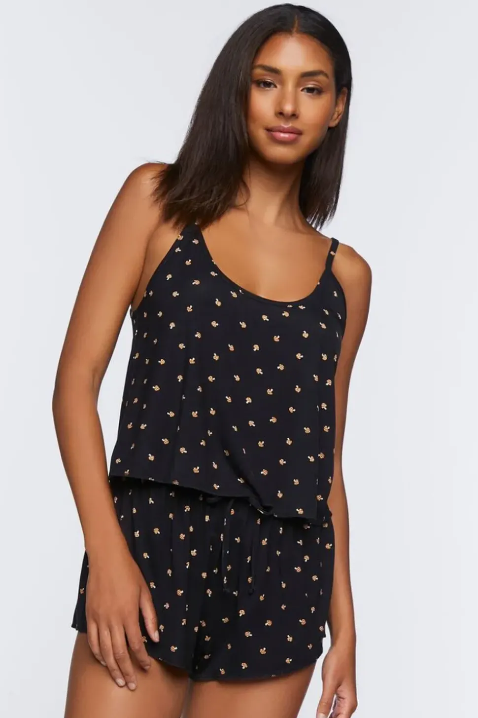 Mushroom Print Cami & Shorts Pajama Set