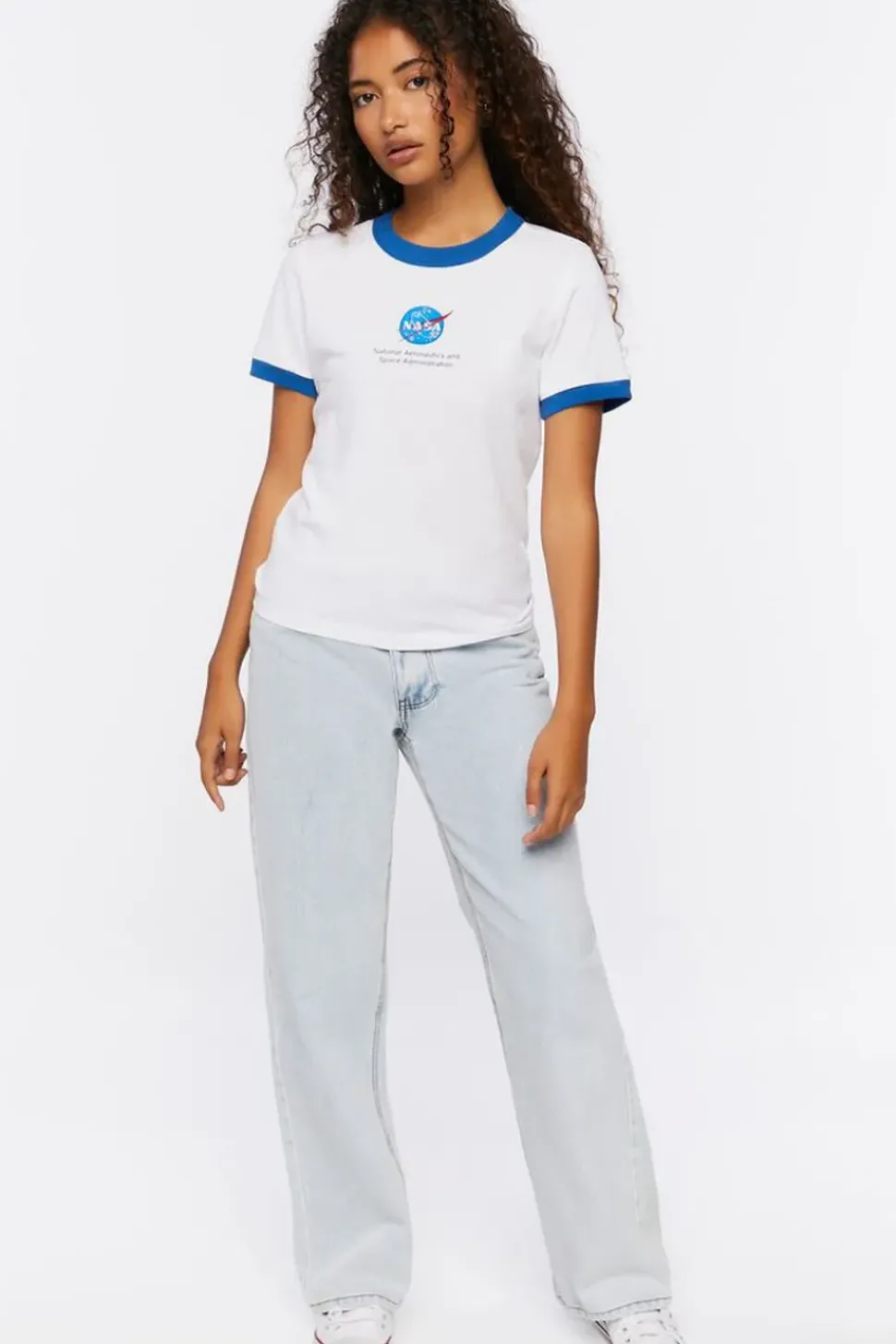 Nasa Graphic Ringer Cropped Tee