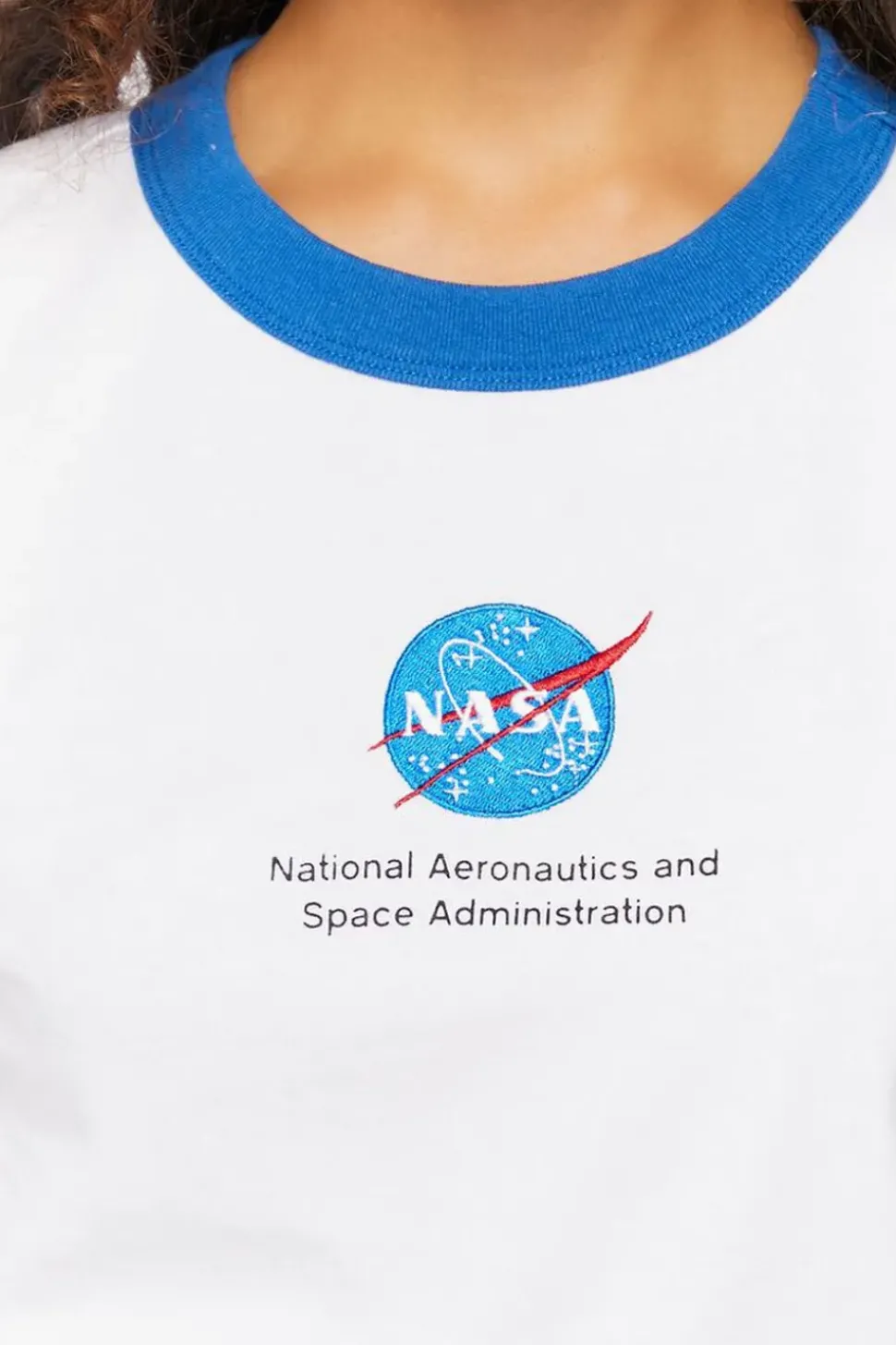 Nasa Graphic Ringer Cropped Tee