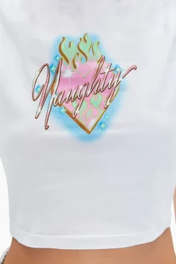 Naughty Cropped Muscle Tee