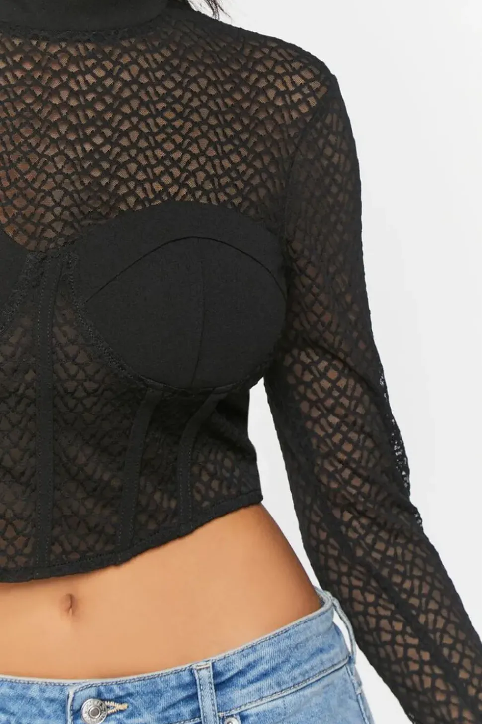 Netted Mesh Bustier Top