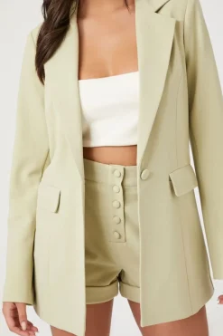 Notched Buttoned Blazer
