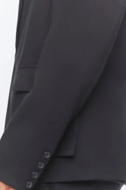 Notched Button-Front Blazer