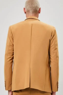 Notched Button-Front Blazer