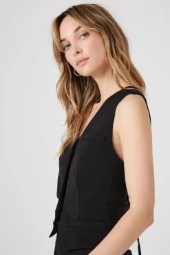 Notched Button-Up Vest