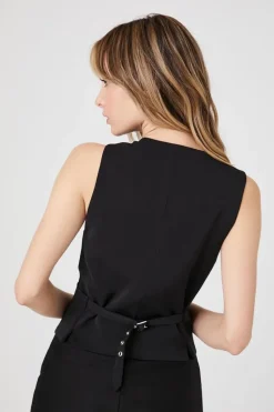 Notched Button-Up Vest