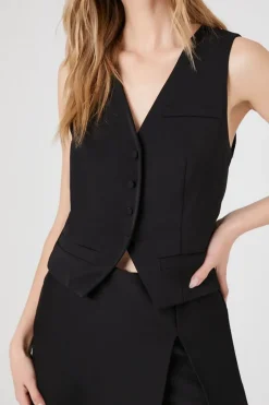 Notched Button-Up Vest