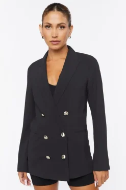 Notched Double-Breasted Blazer