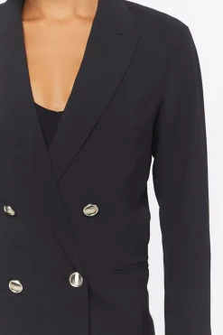 Notched Double-Breasted Blazer