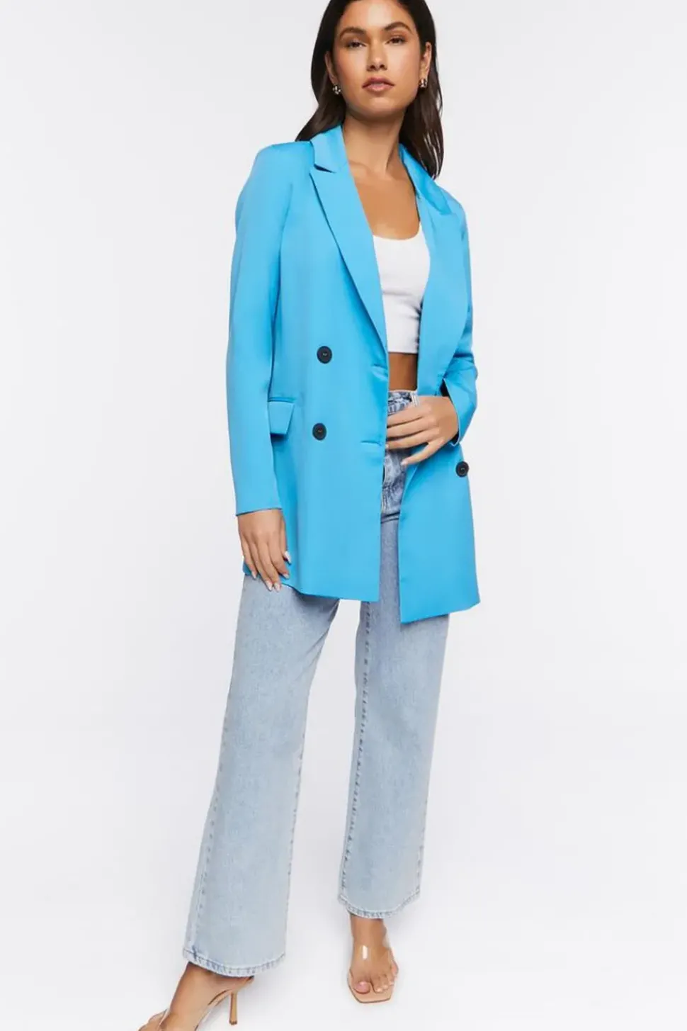 Notched Double-Breasted Blazer