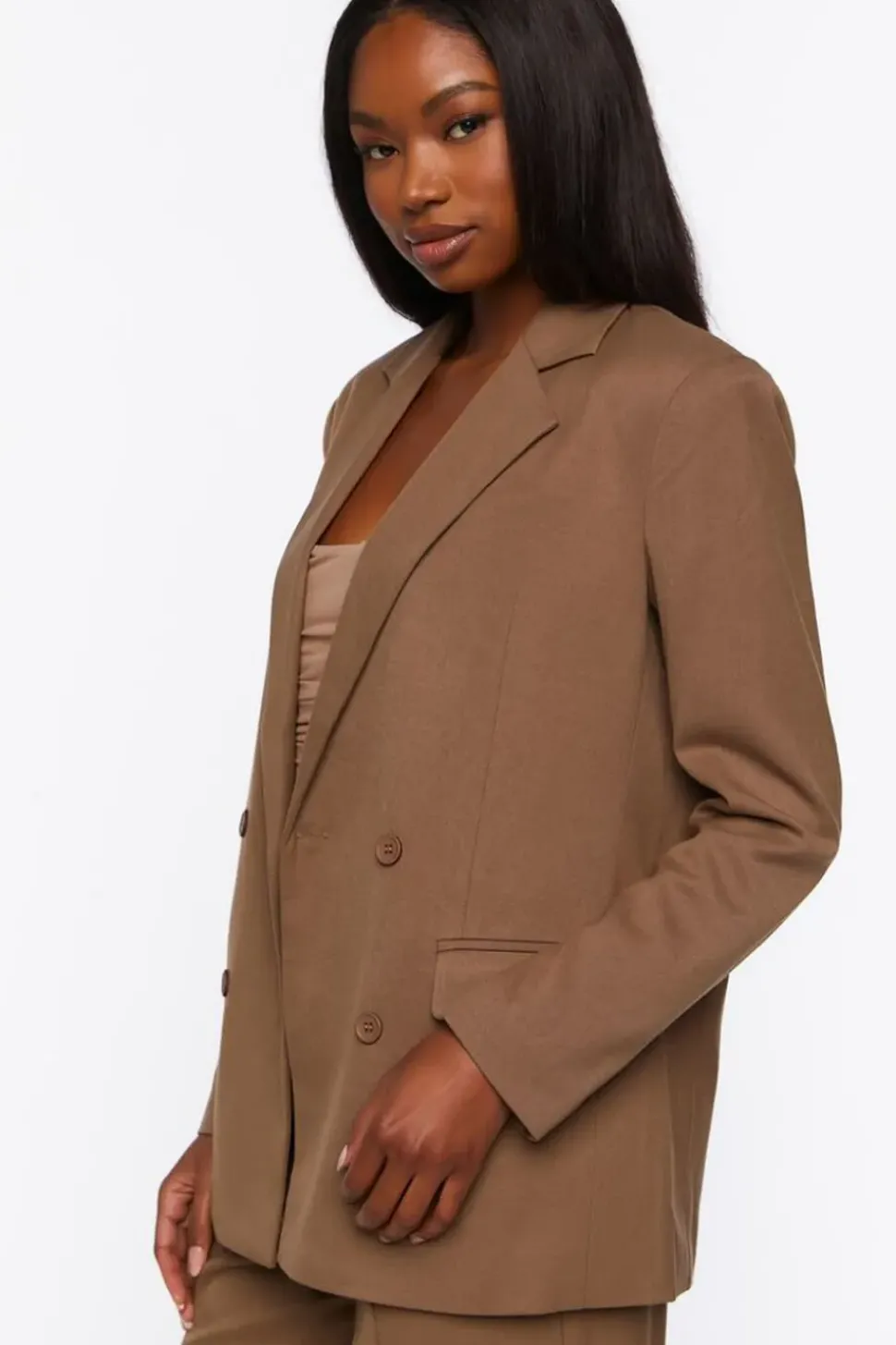 Notched Double-Breasted Blazer