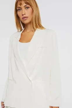 Notched Double-Breasted Blazer