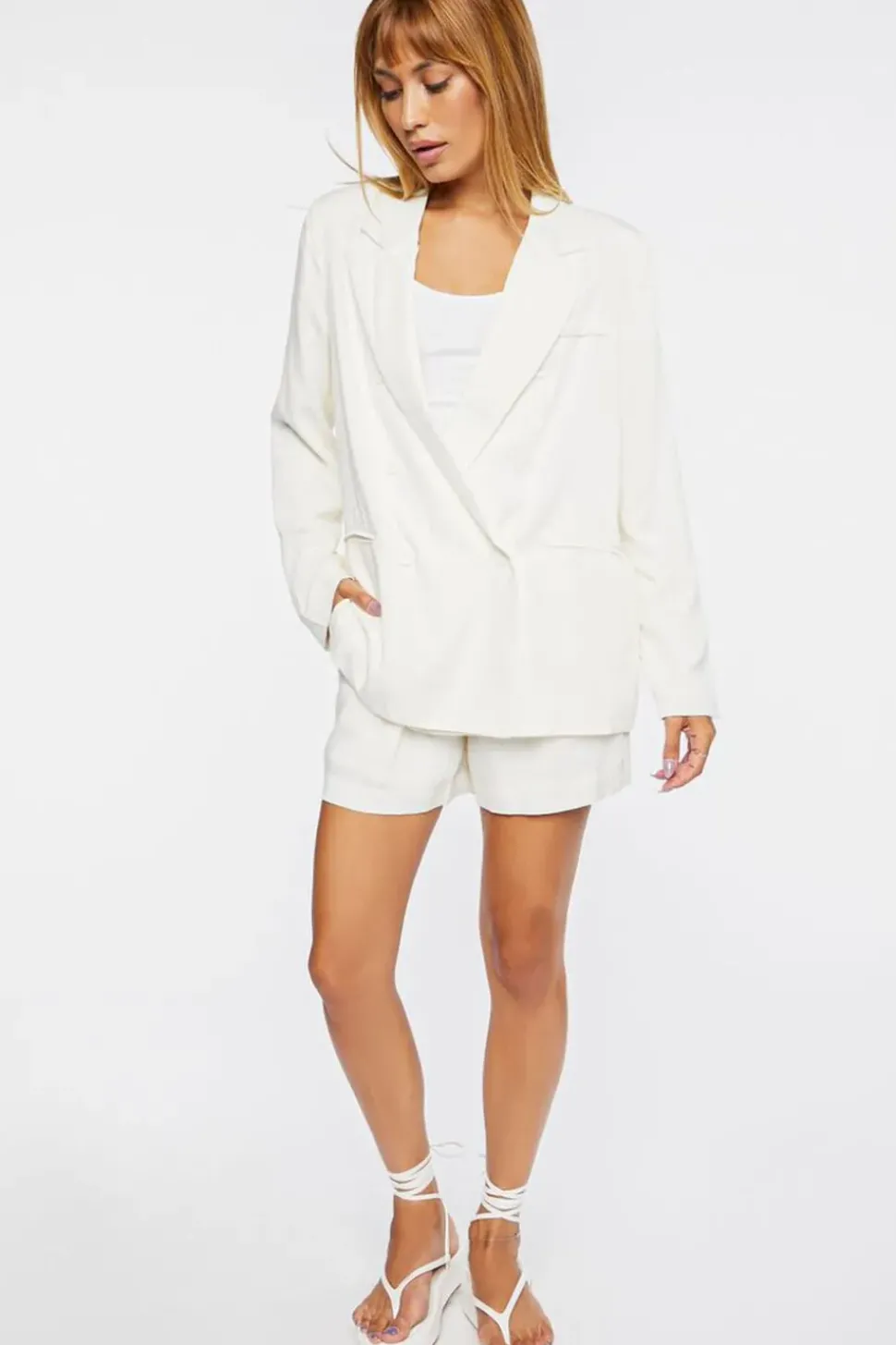 Notched Double-Breasted Blazer