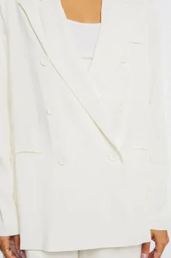 Notched Double-Breasted Blazer