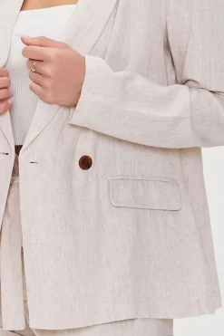 Notched Linen-Blend Blazer