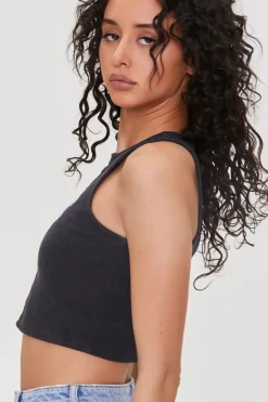 Nyc Graphic Lace-Up Crop Top