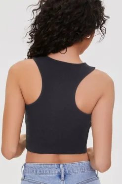 Nyc Graphic Lace-Up Crop Top
