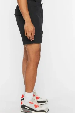 Nylon Drawstring Flap-Pocket Shorts