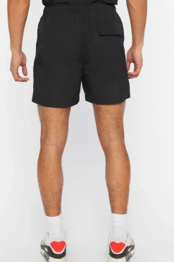 Nylon Drawstring Flap-Pocket Shorts
