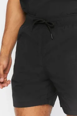 Nylon Drawstring Flap-Pocket Shorts