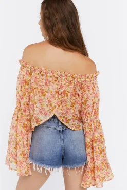 Off-The-Shoulder Floral Print Top