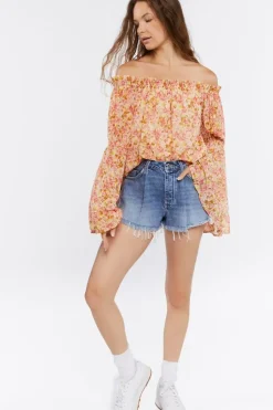 Off-The-Shoulder Floral Print Top