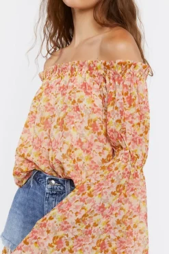 Off-The-Shoulder Floral Print Top