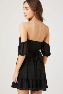 Off-The-Shoulder Flounce Mini Dress