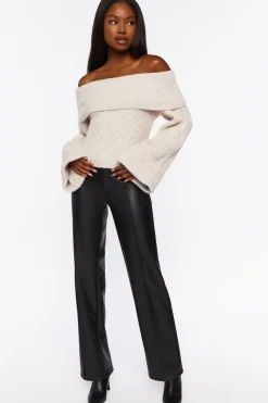 Off-The-Shoulder Foldover Sweater