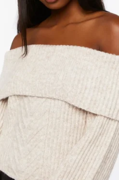 Off-The-Shoulder Foldover Sweater