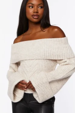 Off-The-Shoulder Foldover Sweater
