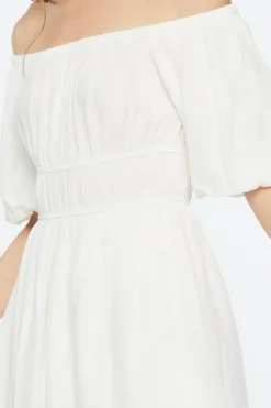 Off-The-Shoulder Peasant Mini Dress