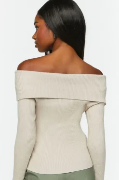 Off-The-Shoulder Sweater-Knit Top