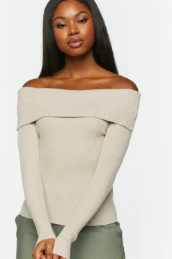 Off-The-Shoulder Sweater-Knit Top