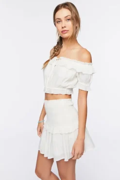 Off-The-Shoulder Top & Mini Skirt Set