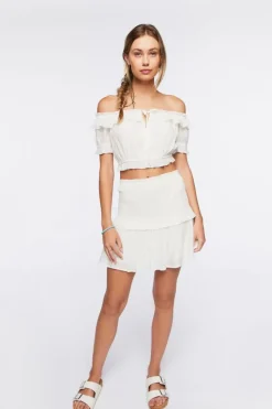 Off-The-Shoulder Top & Mini Skirt Set
