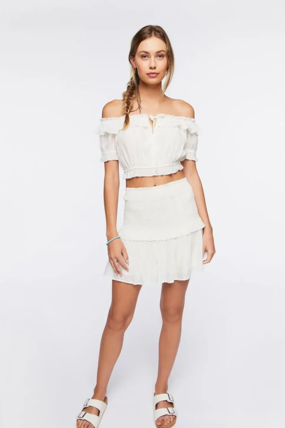 Off-The-Shoulder Top & Mini Skirt Set
