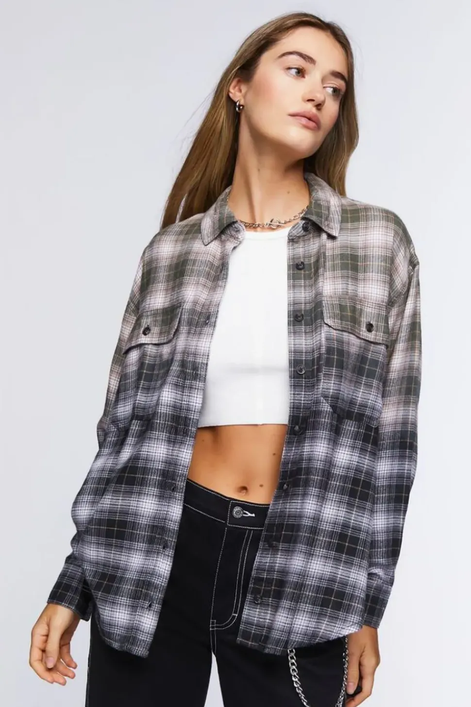 Ombre Plaid Shirt
