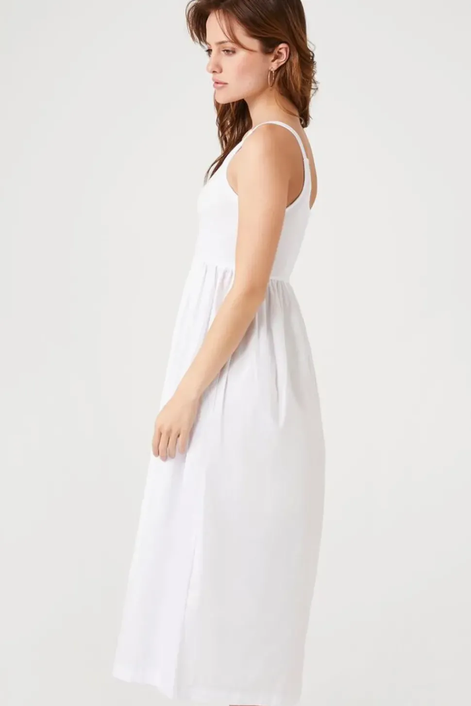 One-Shoulder Babydoll Midi Dress