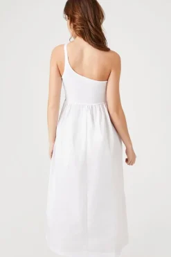 One-Shoulder Babydoll Midi Dress