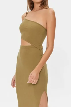 One-Shoulder Cami Midi Dress
