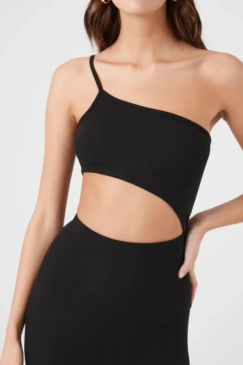 One-Shoulder Cutout Midi Dress
