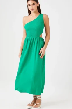 One-Shoulder Cutout Midi Dress