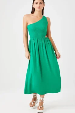 One-Shoulder Cutout Midi Dress