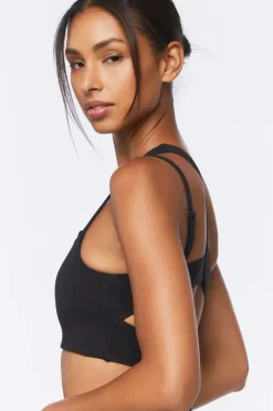 One-Shoulder Cutout Sports Bra