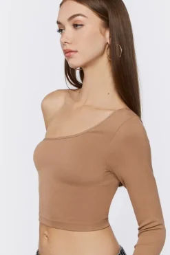One-Shoulder Long Crop Top