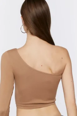One-Shoulder Long Crop Top