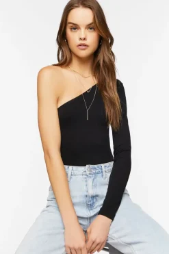 One-Shoulder Long-Sleeve Bodysuit